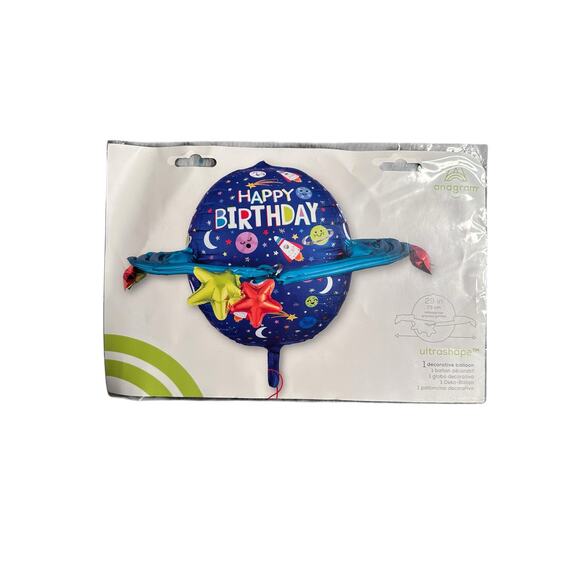 Space Happy Birthday Balloon Set – Astronaut & Planets Foil Balloons (2 Pack) - Picture 4 of 4